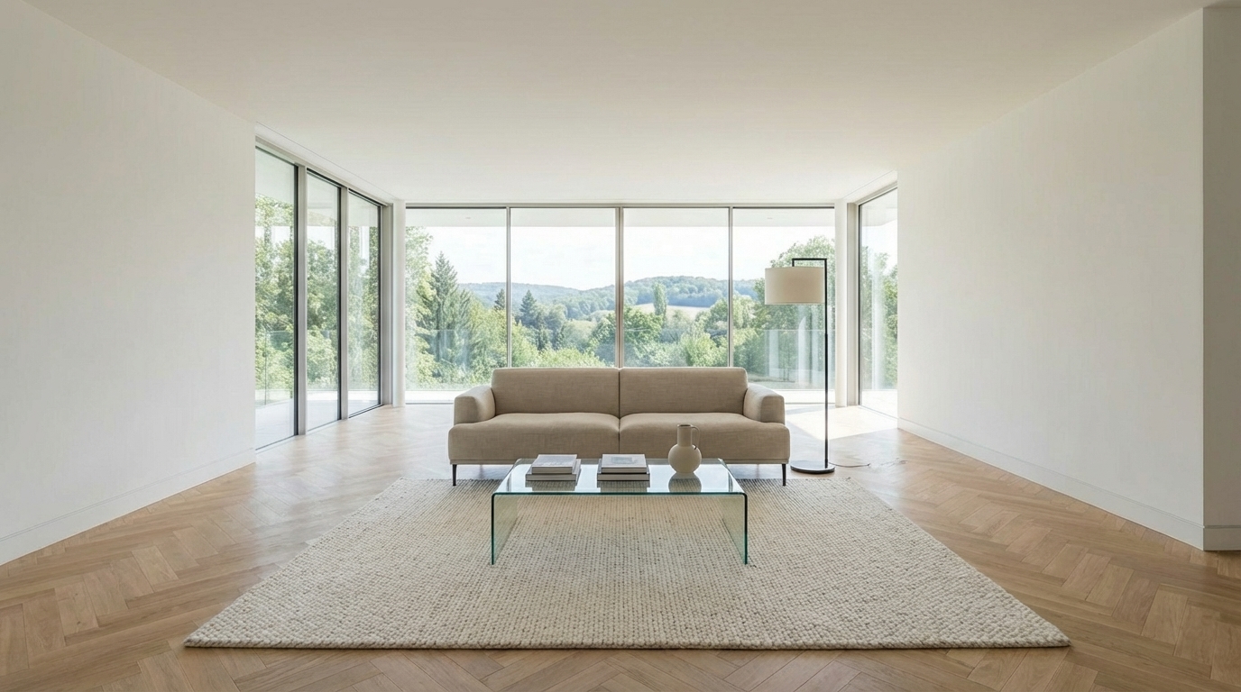 AI-staged living room